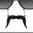 Black-Frame-Wayfarer-Sunglasses-With-Moustache-UV400-Down-0-0