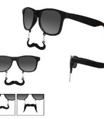 Black-Frame-Wayfarer-Sunglasses-With-Moustache-UV400-Down-0