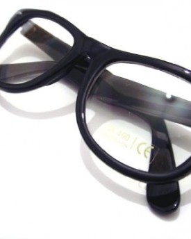 Black-Frame-and-Clear-Lens-Wayfarer-Style-Fashion-Glasses-Gloss-Finish-0