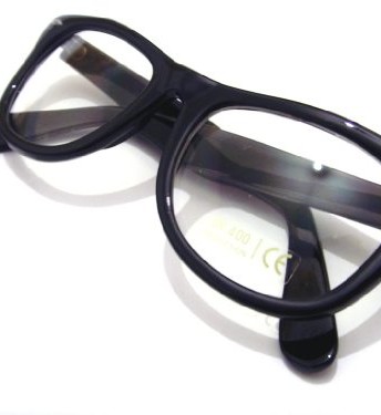 Black-Frame-and-Clear-Lens-Wayfarer-Style-Fashion-Glasses-Gloss-Finish-0