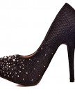 Black-diamant-shimmer-material-pointed-toe-hidden-platform-stiletto-high-heel-court-shoes-0-3
