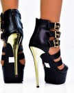 Black-gold-metallic-stiletto-high-heel-buckle-strappy-cut-out-design-platform-ankle-boots-0-6
