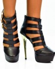 Black-gold-metallic-stiletto-high-heel-buckle-strappy-cut-out-design-platform-ankle-boots-0-7