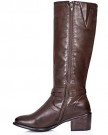 Block-Heel-Buckle-Zip-Knee-High-Boots-Brown-Synthetic-Leather-UK-5-0-1