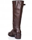 Block-Heel-Buckle-Zip-Knee-High-Boots-Brown-Synthetic-Leather-UK-5-0-2