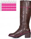 Block-Heel-Buckle-Zip-Knee-High-Boots-Brown-Synthetic-Leather-UK-5-0-3