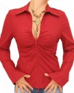 Blue-Banana-Red-Zip-Up-Fitted-Stretchy-Shirt-Size-10-0-0