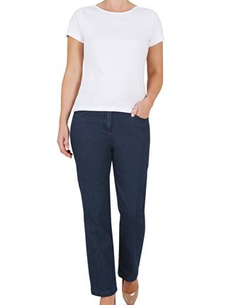 Bonmarche-Womens-Straight-Leg-Stretch-Denim-Jeans-Blue-Size-14-0