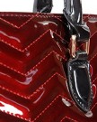 Burgundy-Red-Patent-Twin-Handled-Handbag-with-Chevron-Print-Top-Zip-by-Claudia-Canova-0-2