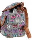 Butterfly-Print-Canvas-Backpack-Rucksack-Grey-0-0