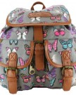 Butterfly-Print-Canvas-Backpack-Rucksack-Grey-0