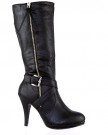 ByPublicDemand-A4D-Womens-High-Heel-Zip-Biker-Fashion-Mid-Calf-Boots-Black-Faux-Leather-Size-6-UK-0-0
