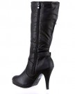 ByPublicDemand-A4D-Womens-High-Heel-Zip-Biker-Fashion-Mid-Calf-Boots-Black-Faux-Leather-Size-6-UK-0-2