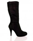ByPublicDemand-B6O-Womens-Mid-High-Stiletto-Heel-Mid-Calf-Boots-Black-Faux-Leather-Size-5-UK-0-1