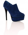 ByPublicDemand-L14-Womens-Stiletto-High-Heels-Ankle-Boots-Navy-Blue-Faux-Suede-Size-4-UK-0-6
