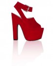 ByPublicDemand-L4E-Womens-High-Block-Heels-Shoes-Red-Faux-Suede-Size-6-UK-0-0