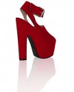 ByPublicDemand-L4E-Womens-High-Block-Heels-Shoes-Red-Faux-Suede-Size-6-UK-0-3