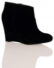 ByPublicDemand-W2E-Womens-Mid-Heel-Wedges-Ankle-Boots-Black-Faux-Suede-Size-8-UK-0-1