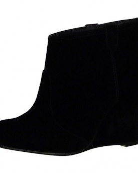 ByPublicDemand-W2E-Womens-Mid-Heel-Wedges-Ankle-Boots-Black-Faux-Suede-Size-8-UK-0