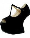 ByPublicDemand-W2Y-Womens-Very-High-Heel-Less-Wedges-Black-Faux-Suede-Size-7-UK-0