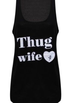 CANDY-FLOSS-LADIES-PRINTED-VEST-SLOGAN-TSHIRT-TOP-THUG-WIFE-BLACK-SM-0