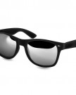 CASPAR-Unisex-Wayfarer-Nerd-Sunglasses-MATTE-FRAME-with-Coloured-Temples-and-Spring-Hinge-PREMIUM-QUALITY-many-colours-SG008-Farbeschwarz-silber-verspiegelt-0