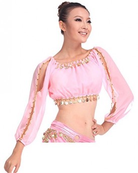 CHICMALL-NEW-Sexy-Choli-Belly-Dance-costume-Blouse-Top-Shirts-Pink-0
