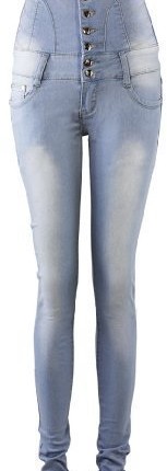 Catch-One-Ladies-Denim-Skinny-Slim-Fit-Stretchy-High-Waisted-Jeans-Womens-Trousers-Light-Blue-10-0