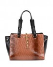 Classy-Faux-Crocodile-Leather-CarryAll-Tote-Handbag-Gold-0-0