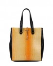 Classy-Faux-Crocodile-Leather-CarryAll-Tote-Handbag-Yellow-0-0