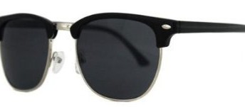 Clubmaster-Style-Anti-Glare-Polarised-Sunglasses-Black-Silver-Frame-with-Black-Smoked-Lens-Full-UV-100-Protection-Men-Women-Unisex-Retro-Vintage-0