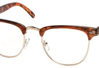 Clubmaster-Wayfarer-Designer-Inspired-Shiny-Tortoise-Brown-With-Gold-Metal-Half-Rim-Retro-Vintage-Clear-Lens-Geek-Glasses-Men-Women-Unisex-Full-UV-Protection-0