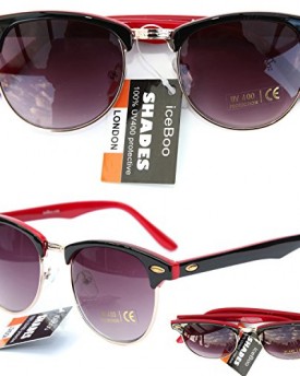Clubmaster-Wayfarer-VTG-50s-Style-Sunglasses-Retro-Glasses-Two-Tone-reflective-lens-Mens-Womens-2165-0