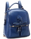 Coofit-Leisure-Leather-Shoulders-Bag-Backpack-Sweet-Bowknot-Schoolbag-for-Girls-Blue-0-0
