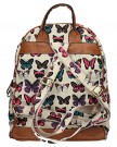 Costello-Womens-Butterfly-Print-School-Rucksack-Backpack-Bag-Beige-0-0