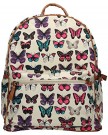 Costello-Womens-Butterfly-Print-School-Rucksack-Backpack-Bag-Beige-0-1