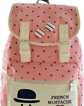 Cute-Women-Canvas-Travel-Satchel-Shoulder-Bag-Backpack-School-Rucksack-Book-Bag-pink-0