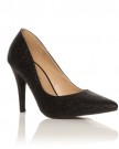 DARCY-Black-Glitter-Stilleto-High-Heel-Pointed-Court-Shoes-Size-UK-5-EU-38-0-0