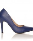 DARCY-Navy-PU-Leather-Stilleto-High-Heel-Pointed-Court-Shoes-Size-UK-4-EU-37-0