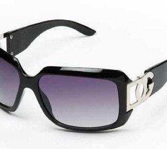 DG-DG--Eyewear-Black-with-Silver-Logo-Smoke-Mirror-Flash-Lens-Ladies-Designer-Womens-Sunglasses-0