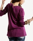 DJT-Women-Stylish-Side-Button-Embellished-Ruched-Long-Sleeve-Blouse-Tops-Pullover-Tee-Shirt-Purple-Size-S-0-0
