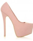 DONNA-Baby-Pink-Faux-Suede-Stilleto-Very-High-Heel-Platform-Court-Shoes-Size-UK-7-EU-40-0