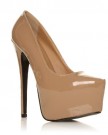 DONNA-Dark-Nude-Patent-PU-Leather-Stilleto-Very-High-Heel-Platform-Court-Shoes-Size-UK-6-EU-39-0-0