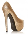 DONNA-Gold-Glitter-Stiletto-Very-High-Heel-Platform-Court-Shoes-Size-UK-7-EU-40-0-1