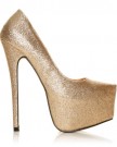 DONNA-Gold-Glitter-Stiletto-Very-High-Heel-Platform-Court-Shoes-Size-UK-7-EU-40-0