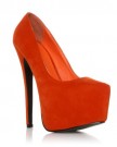 DONNA-Orange-Faux-Suede-Stilleto-Very-High-Heel-Platform-Court-Shoes-Size-UK-5-EU-38-0-0