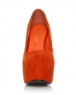 DONNA-Orange-Faux-Suede-Stilleto-Very-High-Heel-Platform-Court-Shoes-Size-UK-5-EU-38-0-3