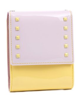 Damara-Lady-Mini-Rivets-Patchwork-Patent-Leather-Crossbody-Shoulder-BagsYellow-0