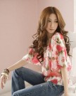 Demarkt-Womens-Round-Neck-12-Long-Sleeves-Shirt-Tops-Red-Rose-Flower-Print-Blouse-Chiffon-T-Shirt-Casual-Pink-Size-S-0