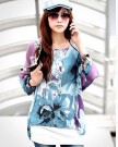 Demarkt-Womens-Scoop-Neck-34-Sleeves-Bohemian-Style-Loose-Shirt-Tops-Blue-and-Purple-Big-Flower-Print-Chiffon-T-Shirt-Size-M-0-0